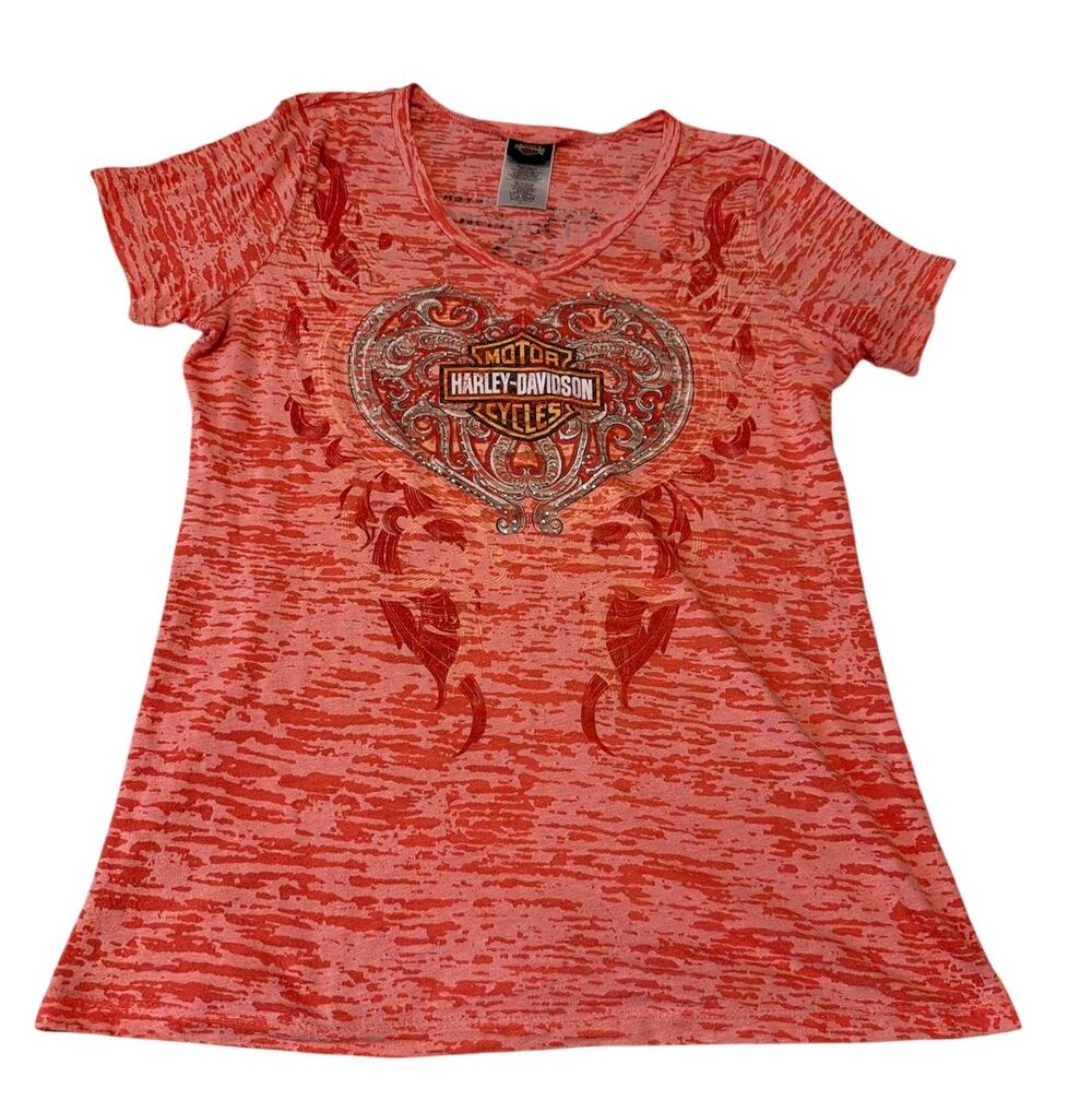 Harley Davidson Bruce Rossmeyer Daytona Beach Burnout Bling Tee XL